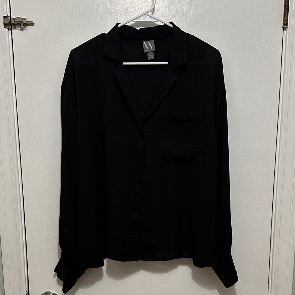 Worthington Classic Black Collared Shirt